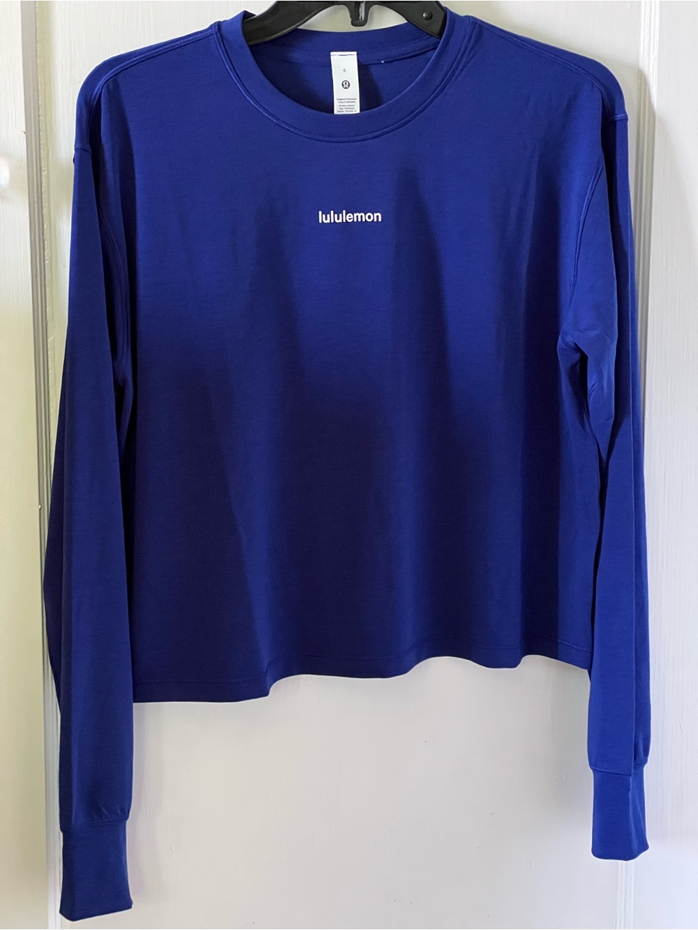 lululemon athletica Wordmark Long-Sleeve Jersey Training Top, 6, Clubhouse Blue - Picture 5 of 7